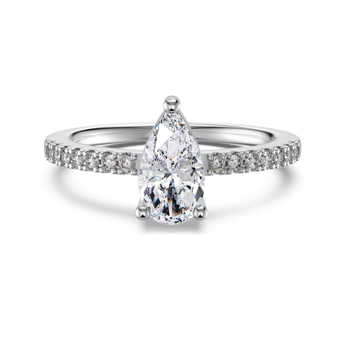 1.25ct pear cut diamond ring 925 silver