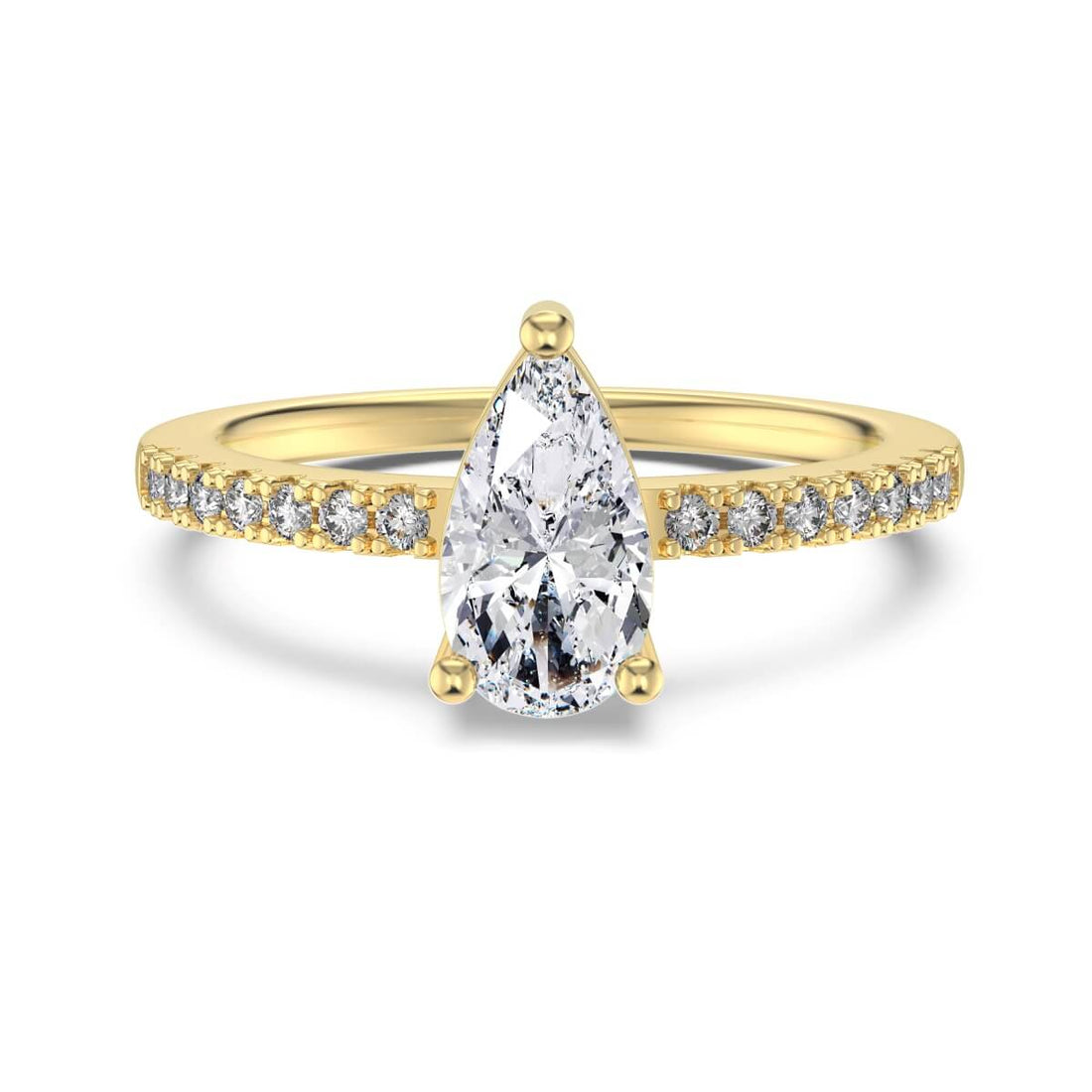 1.25ct pear cut diamond ring 925 silver gold
