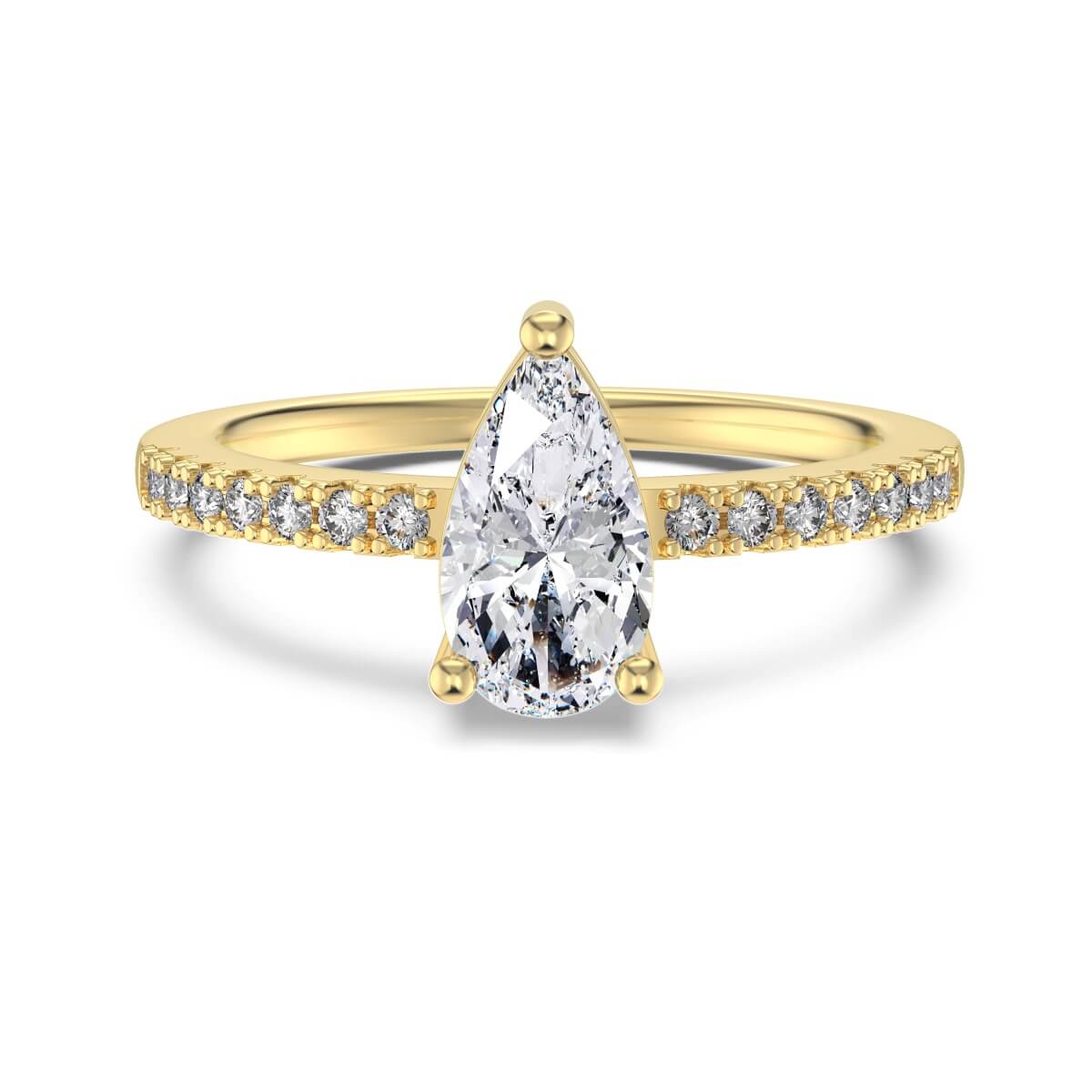1.25ct pear cut diamond ring 925 silver gold