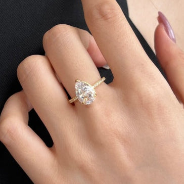 2.75ct pear cut diamond ring 925 silver